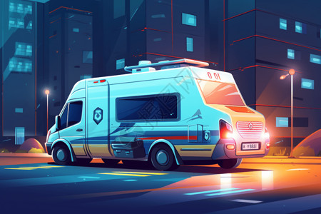电动救护车概念插图背景图片
