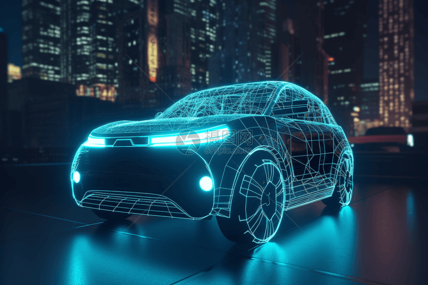 紧凑型电动汽车3D概念图图片