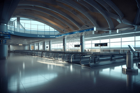 运输乘客机场内部场景图设计图片