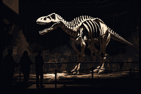 博物馆恐龙展艺术插图图片