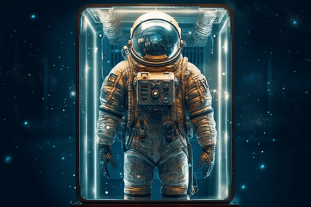3d创意空间宇航员宇航服的3D插图插画