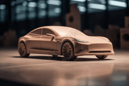 电动轿车的粘土模型图片