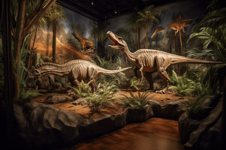 骨骼模型博物馆恐龙立体模型背景
