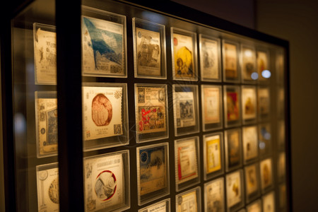 明信片墙罕见的邮票收藏柜设计图片