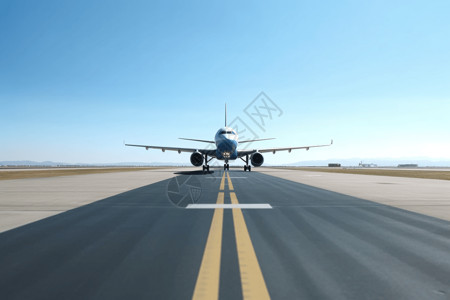 运输乘客从跑道起飞的飞机场景设计图片