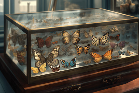 蝴蝶玻璃展品图背景图片