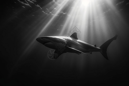 海底游弋的鲨鱼图片