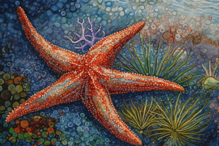 海底的海星背景图片