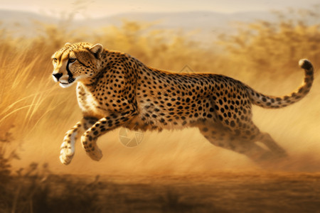非洲平原上矫健的猎豹背景图片