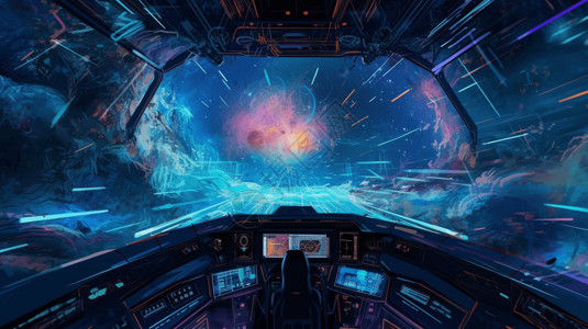 无人驾驶的宇宙飞船卡通插图背景图片
