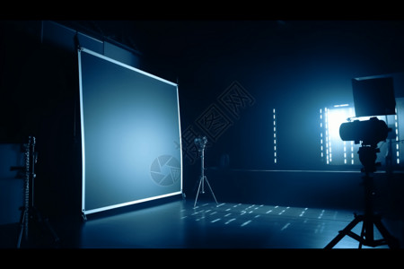 摄像机屏幕带投影灯的电影设备设计图片