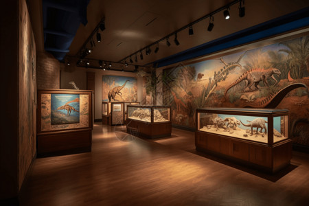 恐龙化石遗址自然历史展览的快照设计图片