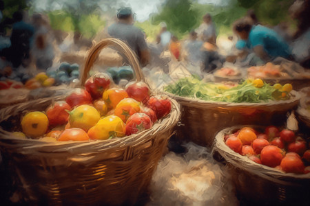 编织的篮子西红柿传家宝高清图片