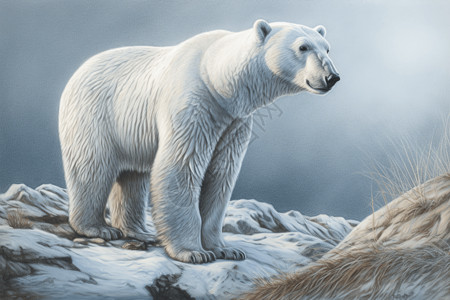 北极熊在站着图片