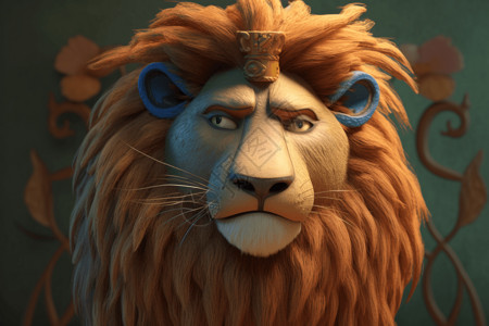扬州狮子头有着鬃毛狮子角色设计图片