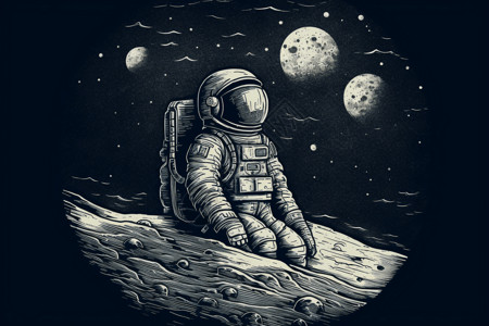 宇航员在月球图片