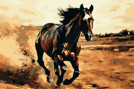 铜奔马奔跑的马插画