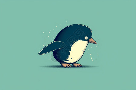 颤抖的企鹅插画