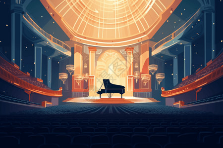 无人音乐厅背景图片