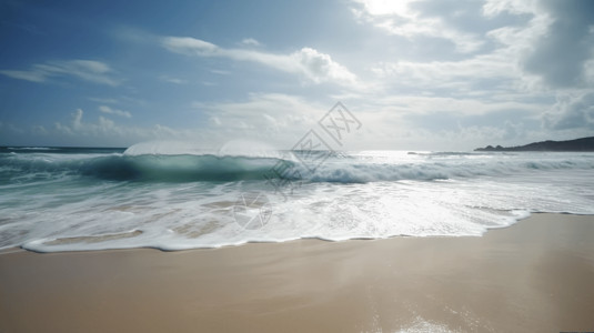 沙滩上的海浪高清图片