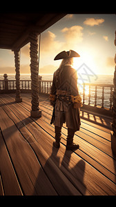 码上扫甲板上的3D海盗设计图片