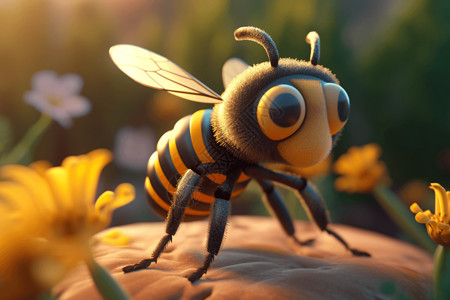 一只时尚的蜜蜂背景图片