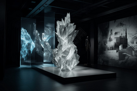 艺术馆背景投影映射的AR艺术装置设计图片
