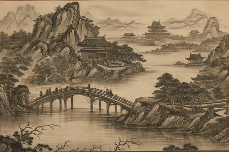 中国古典桥梁风景图片