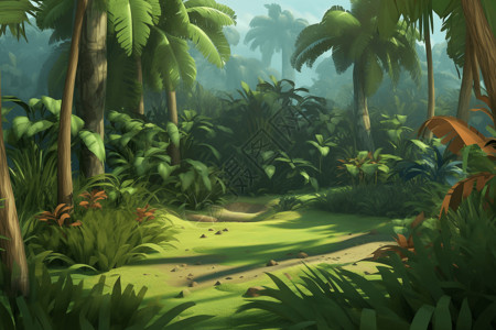 雨林里的植物背景图片