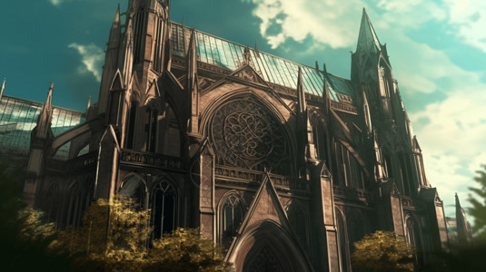 宏伟壮观的教堂宏伟的哥特式座堂设计图片