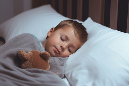 年幼正在睡觉的小男孩背景