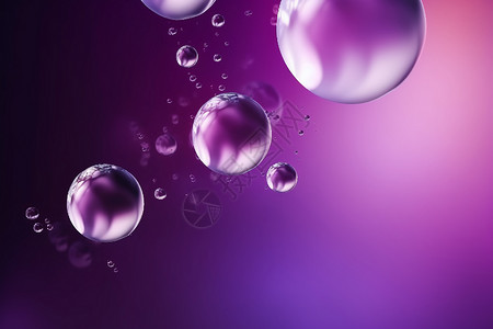 抽象紫色透明气泡背景图片