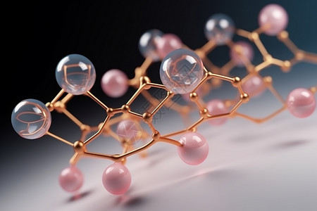 分子结构三维渲染背景图片