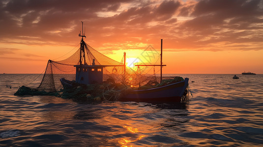 海上打渔出海打渔作业背景