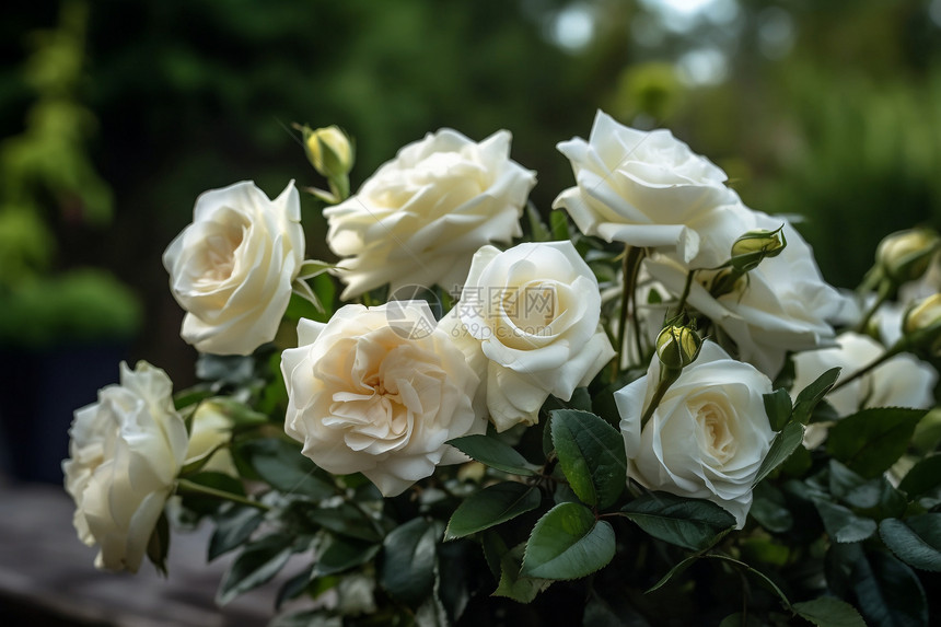 白玫瑰的特写图图片