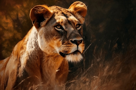 草原上的母狮高清图片