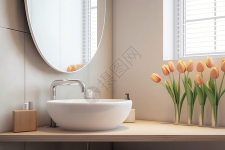 水龙头特写现代家居浴室空间特写图设计图片