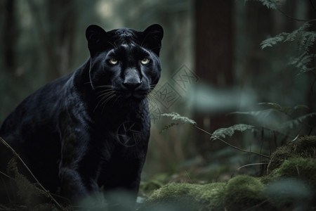 森林中的黑豹图片