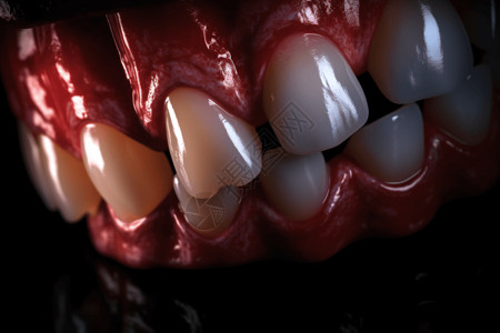 牙龈上的牙齿背景图片