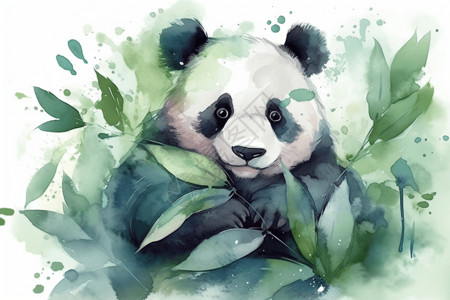 咀嚼竹叶的熊猫图片