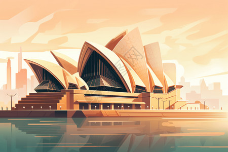 艺术歌剧悉尼歌剧院插画