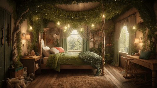 森林风格卧室装修图片
