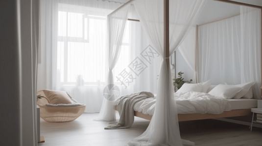 纯白简洁卧室装修图片