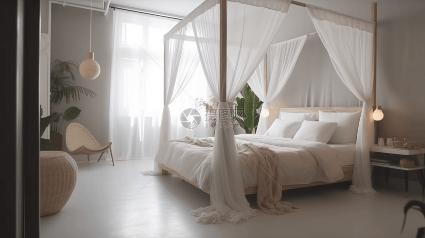 纯白简洁卧室设计图片