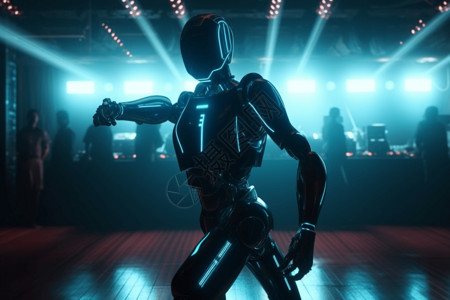 舞蹈俱乐部在俱乐部跳舞的机器人设计图片