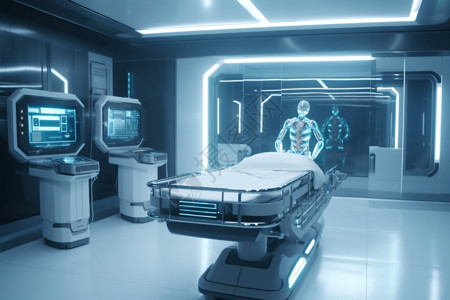 未来医院中的机器人图片