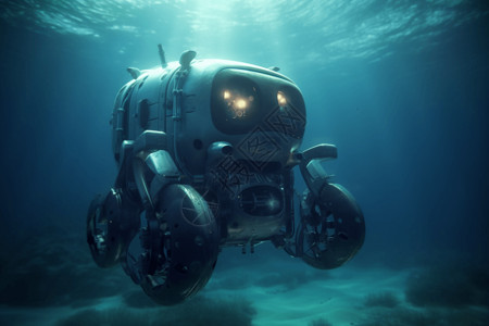 海洋活动水下机器人的活动设计图片