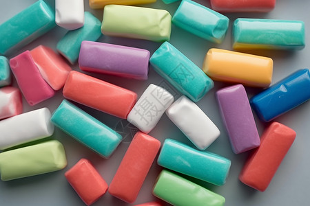 可爱甜食不同颜色的口香糖3D概念图设计图片