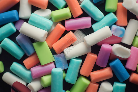 嚼口香糖不同颜色的口香糖设计图片