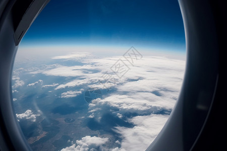 从飞机窗口观看风景图片